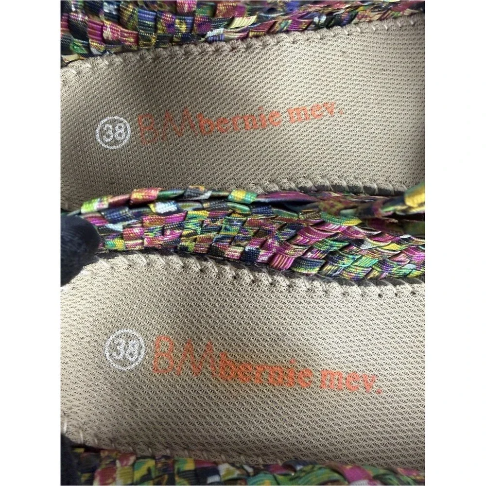 Bernie Mev Lulia Wedge Shoes Womens EU 38/8M Colorful Woven Slip On Platform